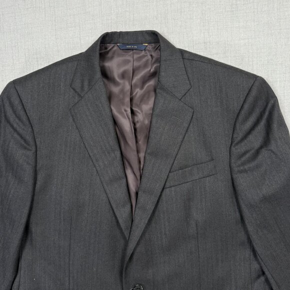 Brooks Brothers 1818 Madison Saxon Blazer Charcoal Pinstripe Wool Size 42R - Picture 4 of 12